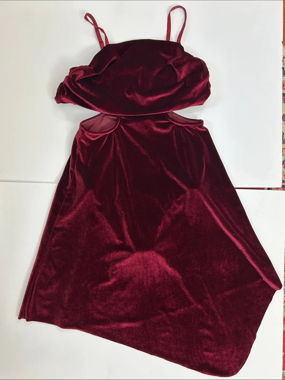 Revolution Dance Costume Burgundy Velvet Dress AS IT UNFOLDS sz  MA